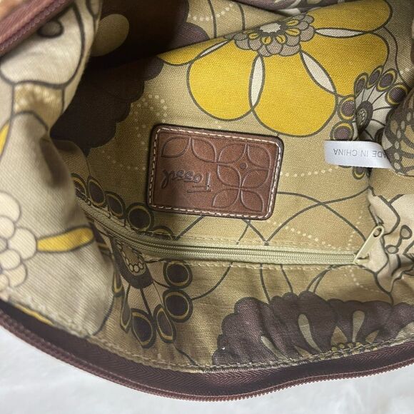 Fossil vintage leather brown shoulder bag with silver tone accent and ha… - Picture 11 of 11